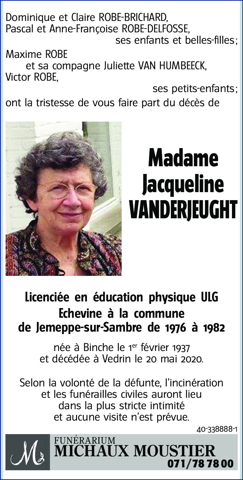 Jacqueline VANDERJEUGHT