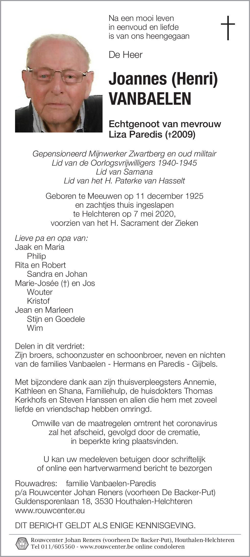Joannes (Henri) Vanbaelen