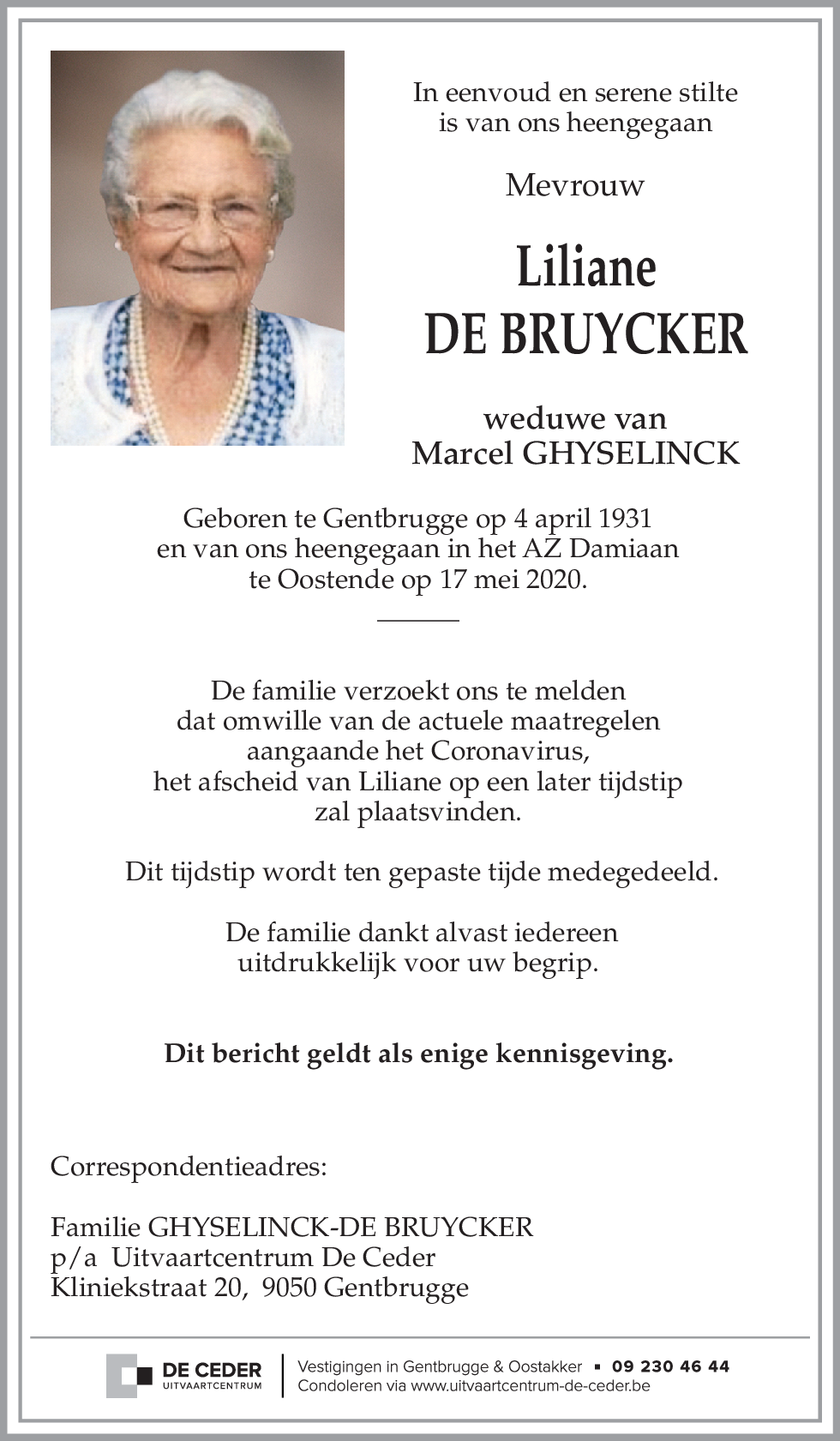 Liliane DE BRUYCKER