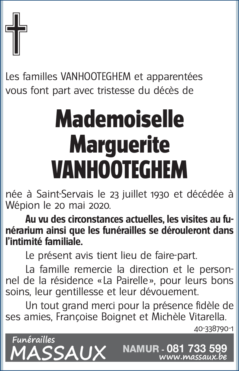 Marguerite VANHOOTEGHEM
