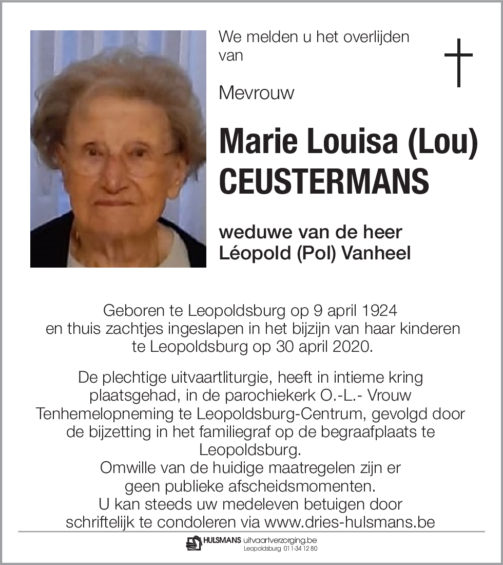 Marie Louisa (Lou) Ceustermans