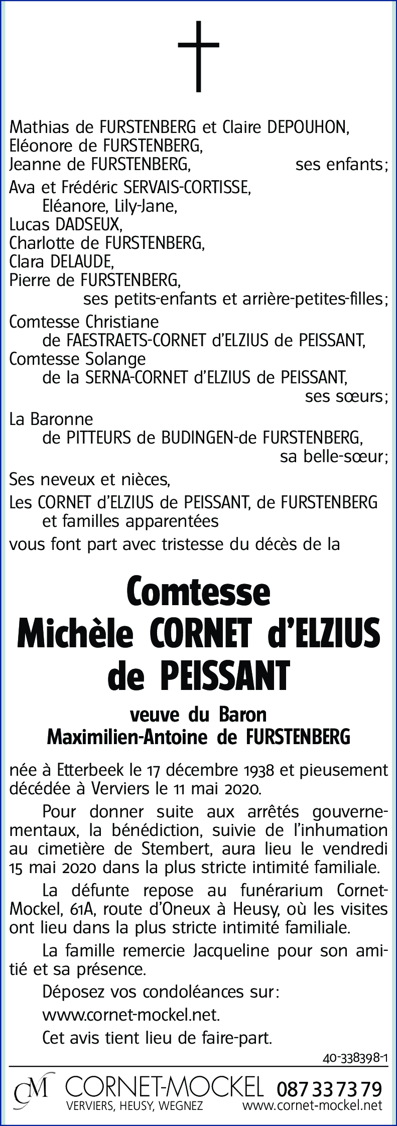 Michèle CORNET d'ELZIUS de PEISSANT