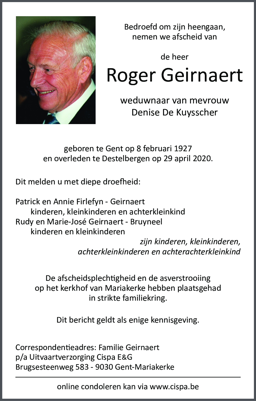 Roger Geirnaert