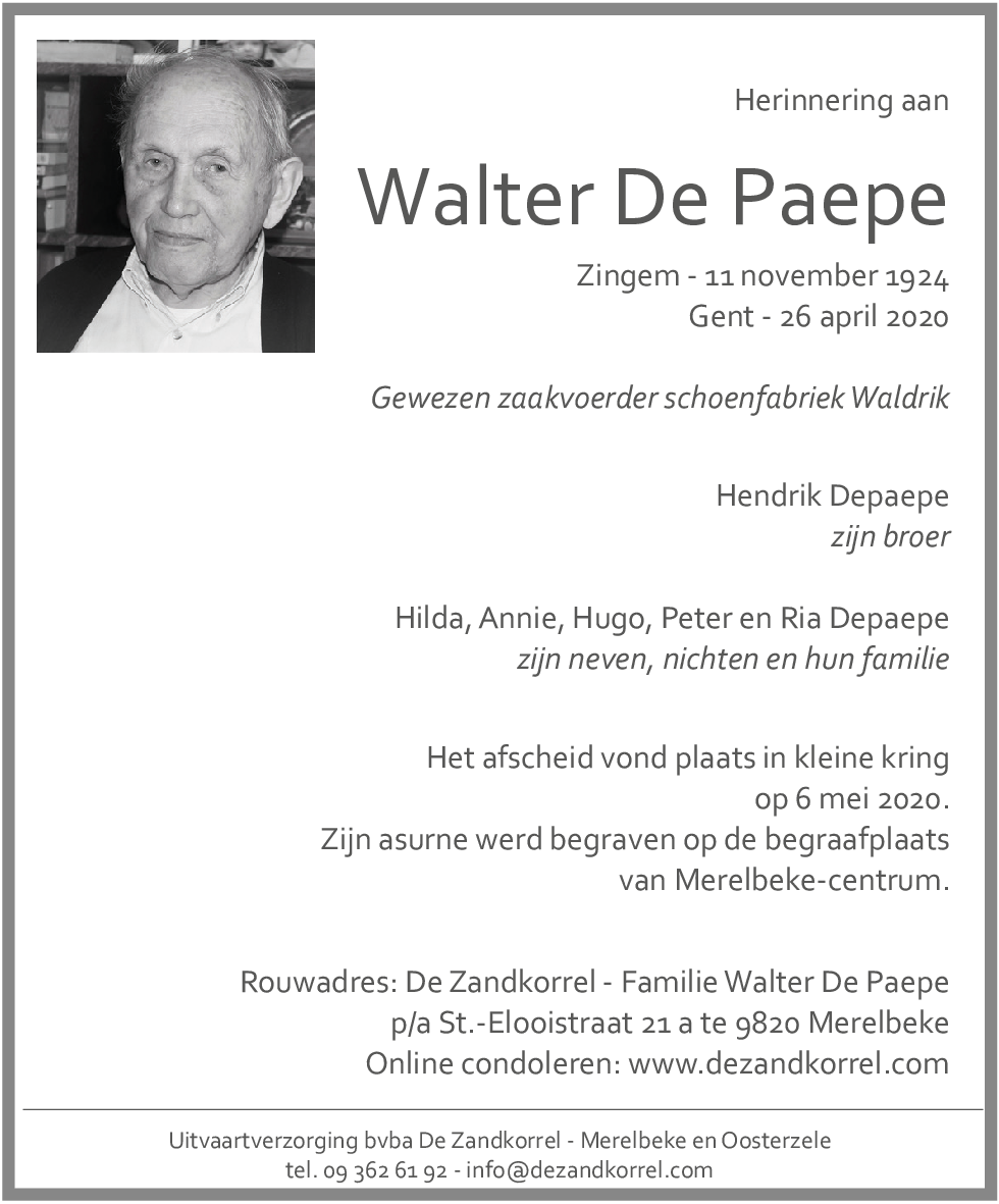 Walter De Paepe