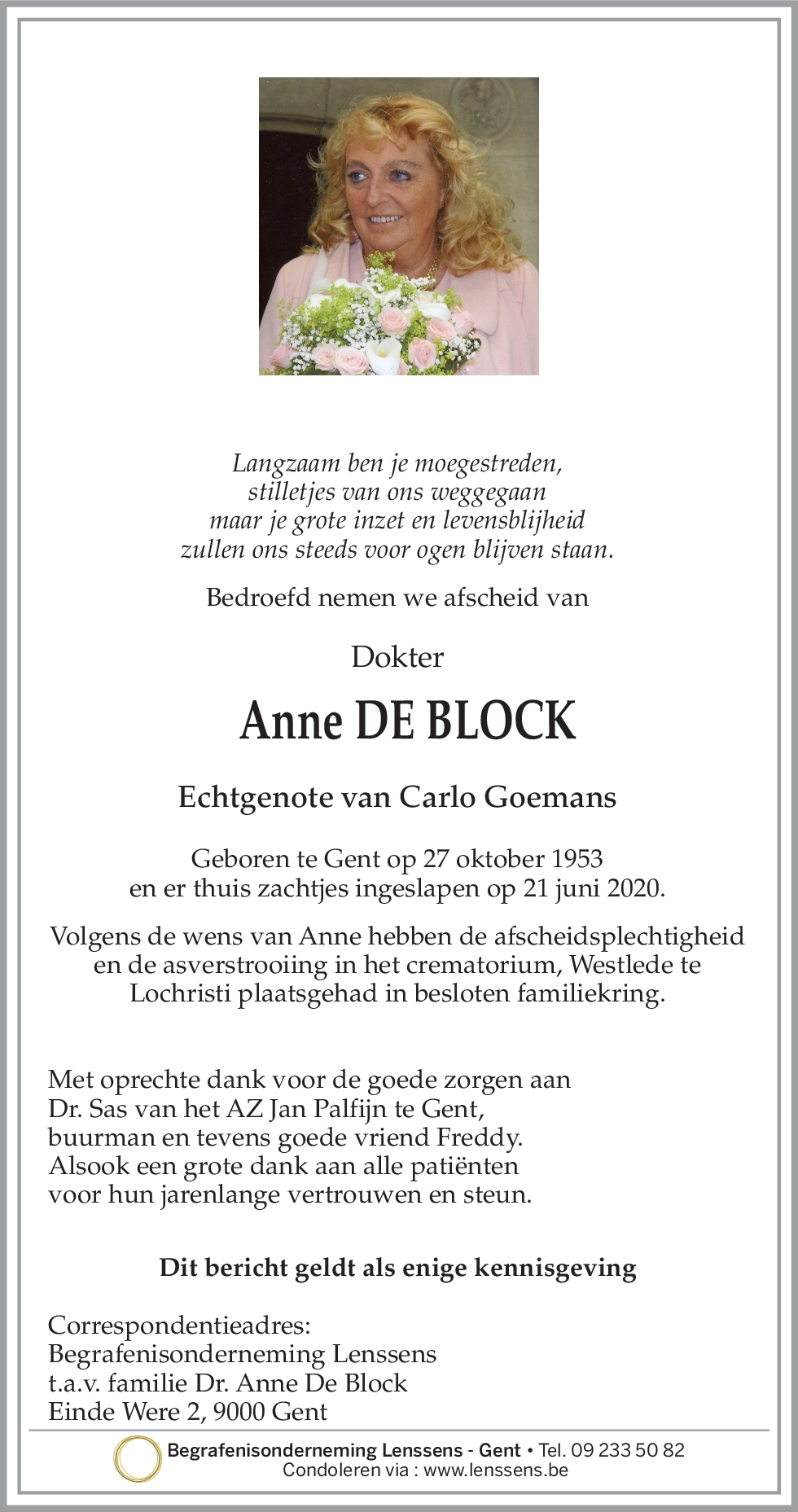 Anne De Block