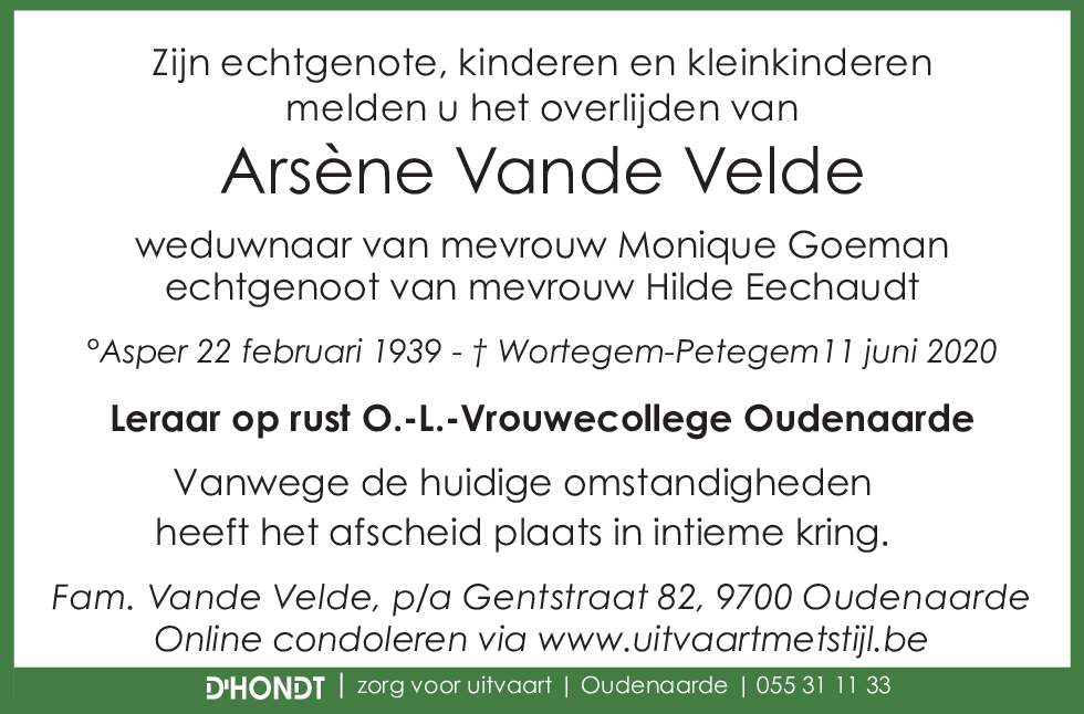 Arsène Vande Velde