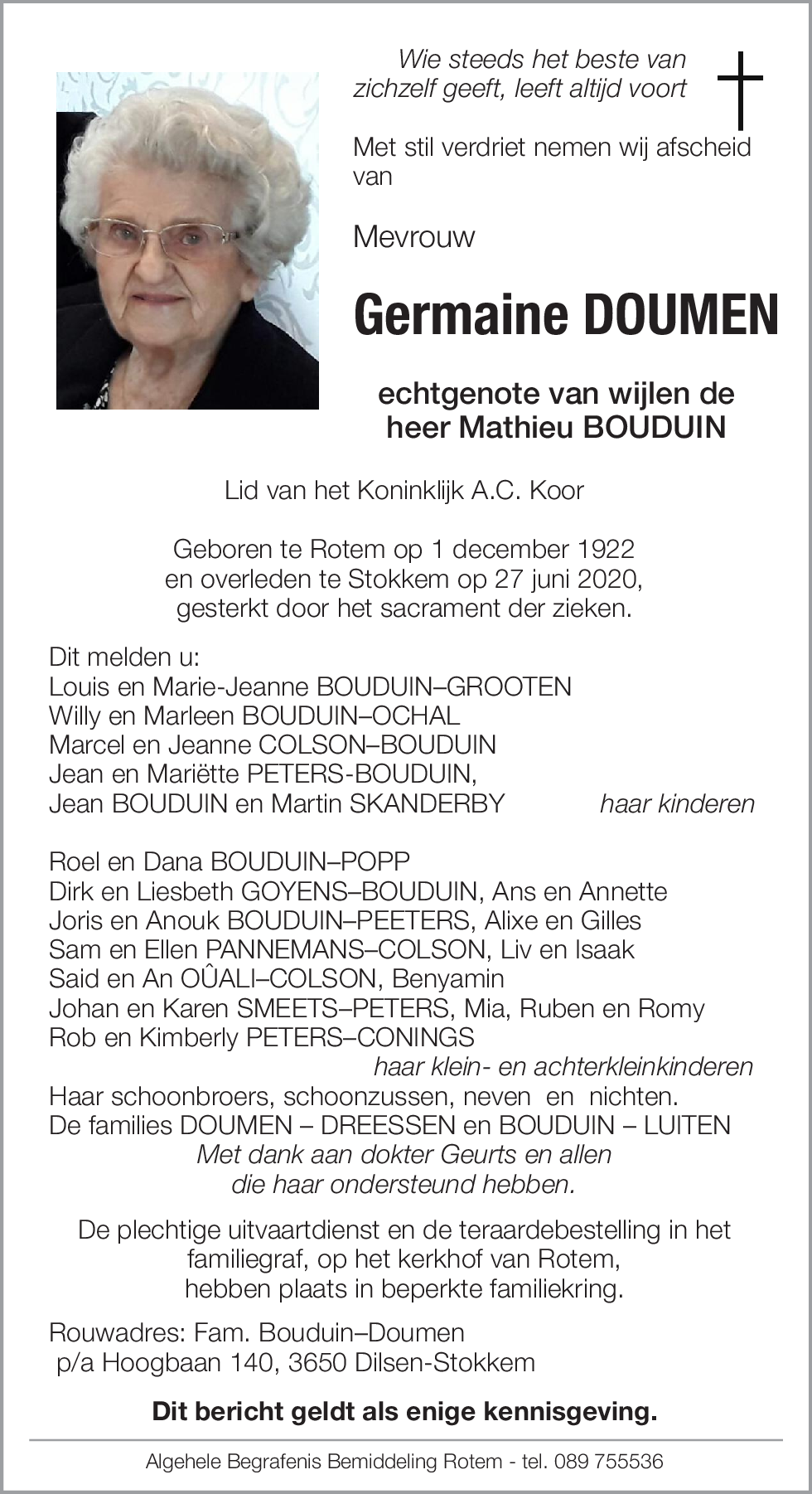 Germaine  Bertha DOUMEN