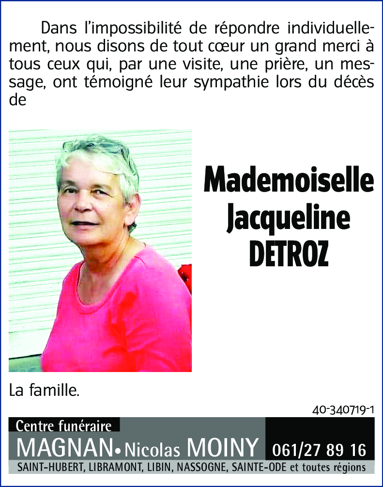Jacqueline DETROZ