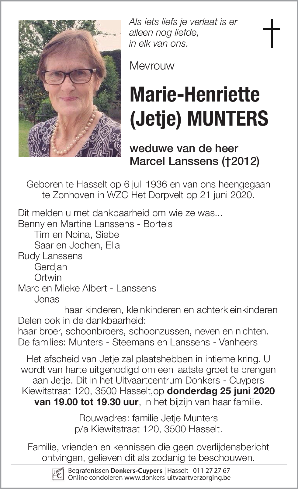 Marie-Henriette (Jetje) Munters