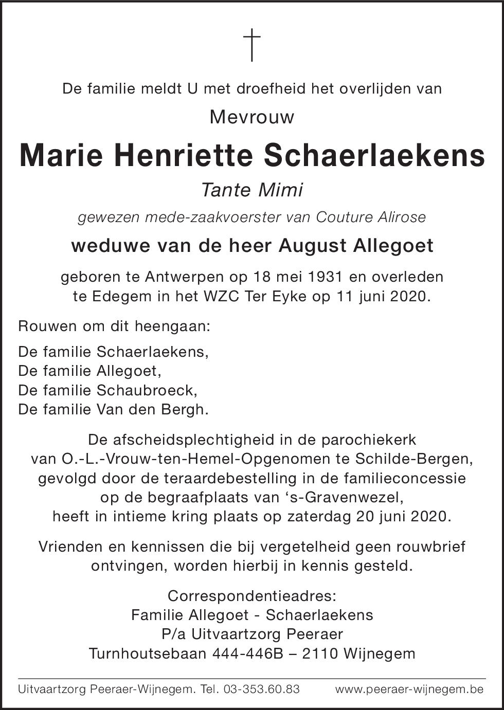 Marie Henriette Schaerlaekens