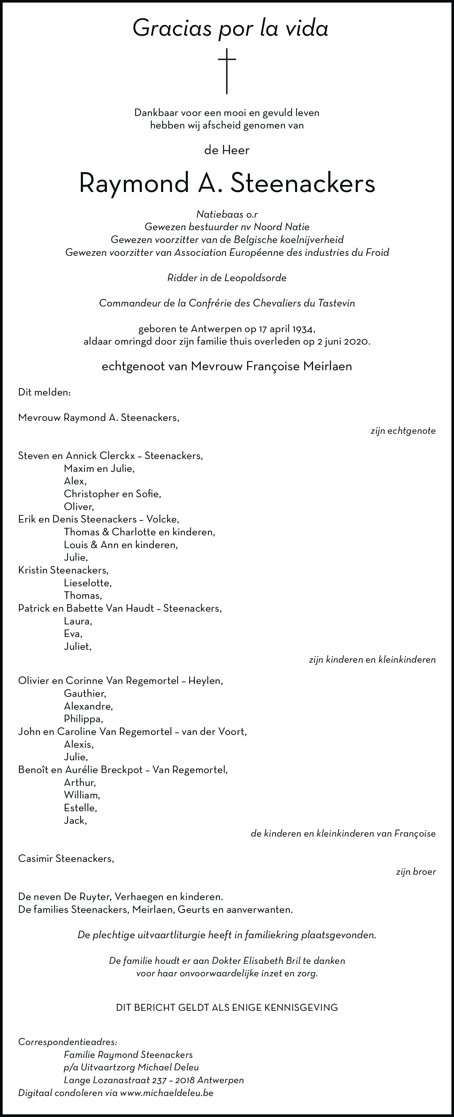 Raymond A. Steenackers