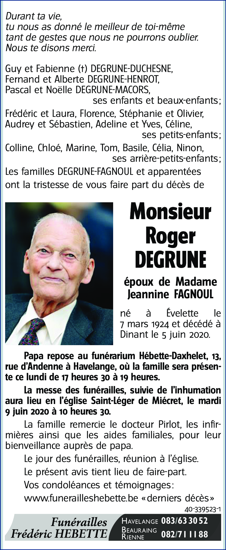 Roger DEGRUNNE