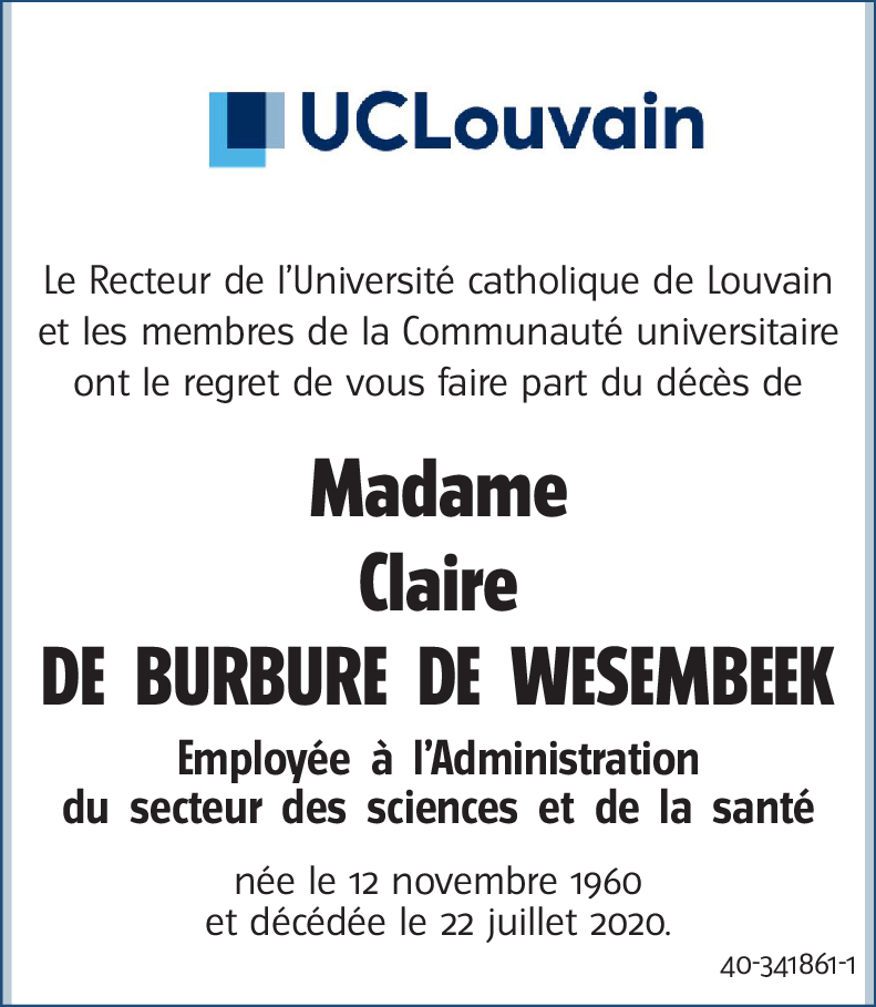 Claire DE BURBURE DE WESEMBEEK