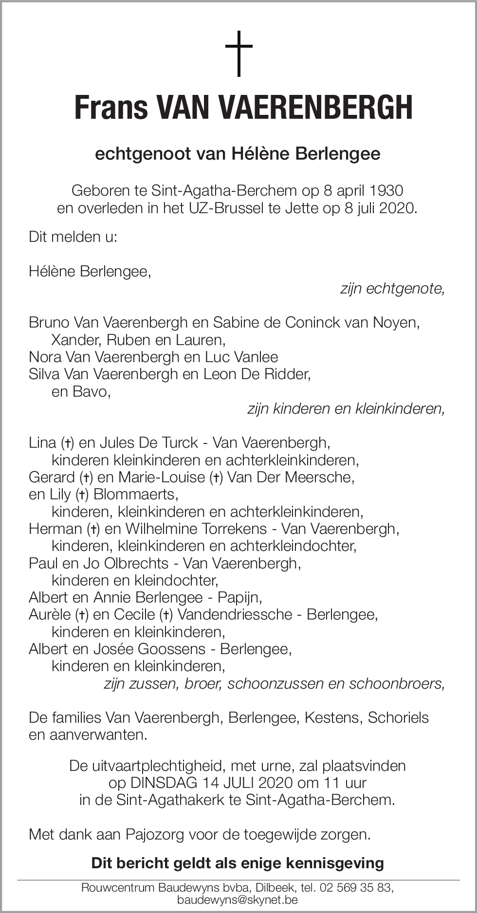 Frans Van Vaerenbergh