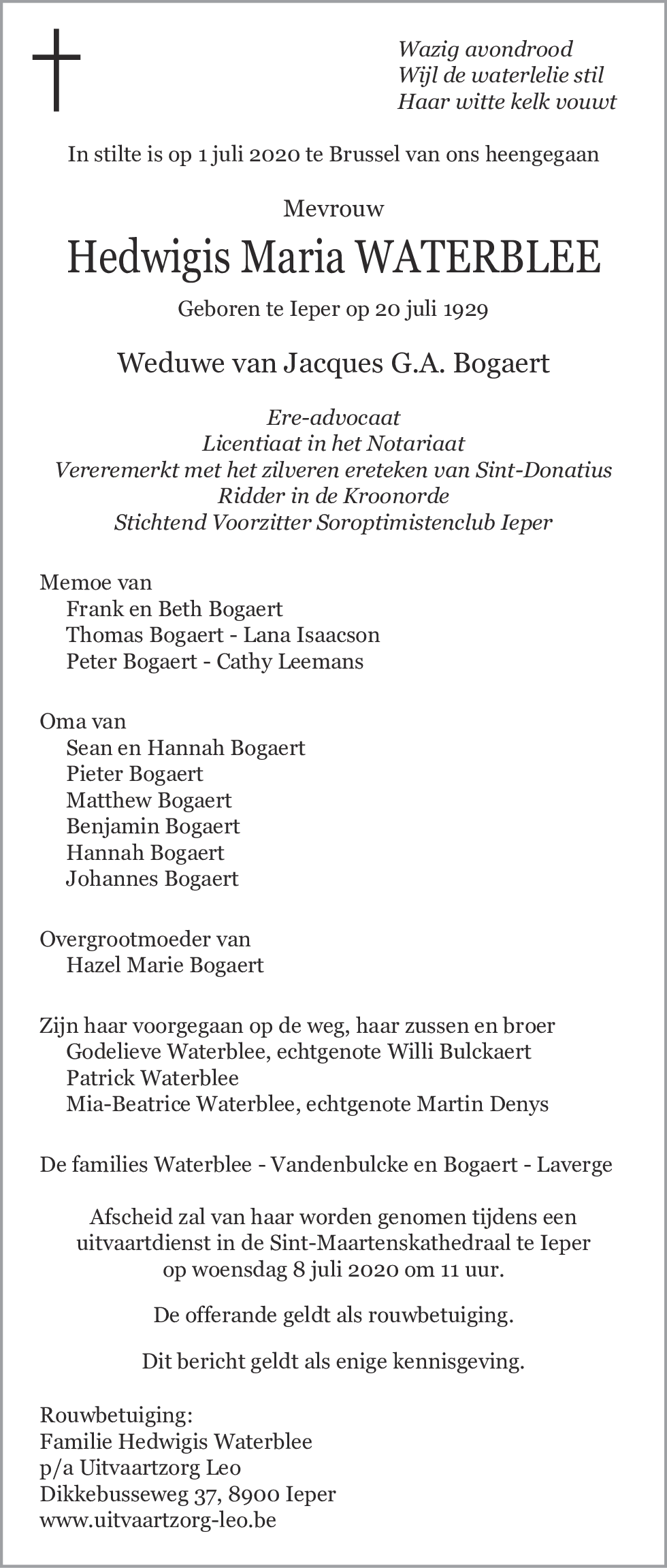 Hedwigis Maria Waterblee