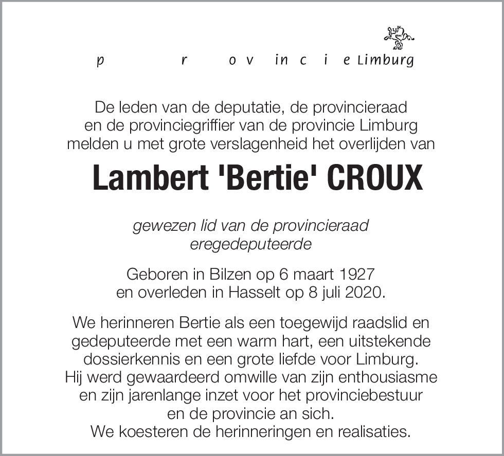 Lambert 'Bertie' Croux