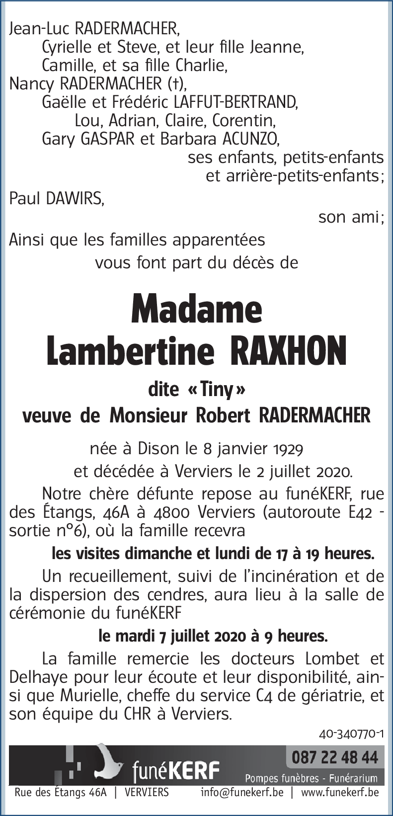Lambertine RAXHON