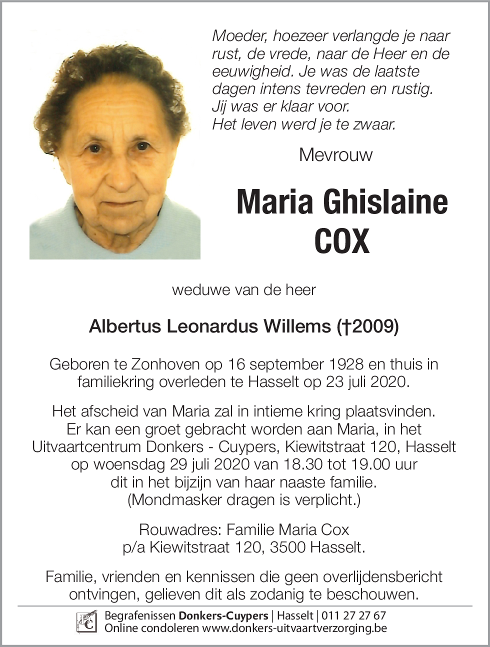 Maria Ghislaine Cox