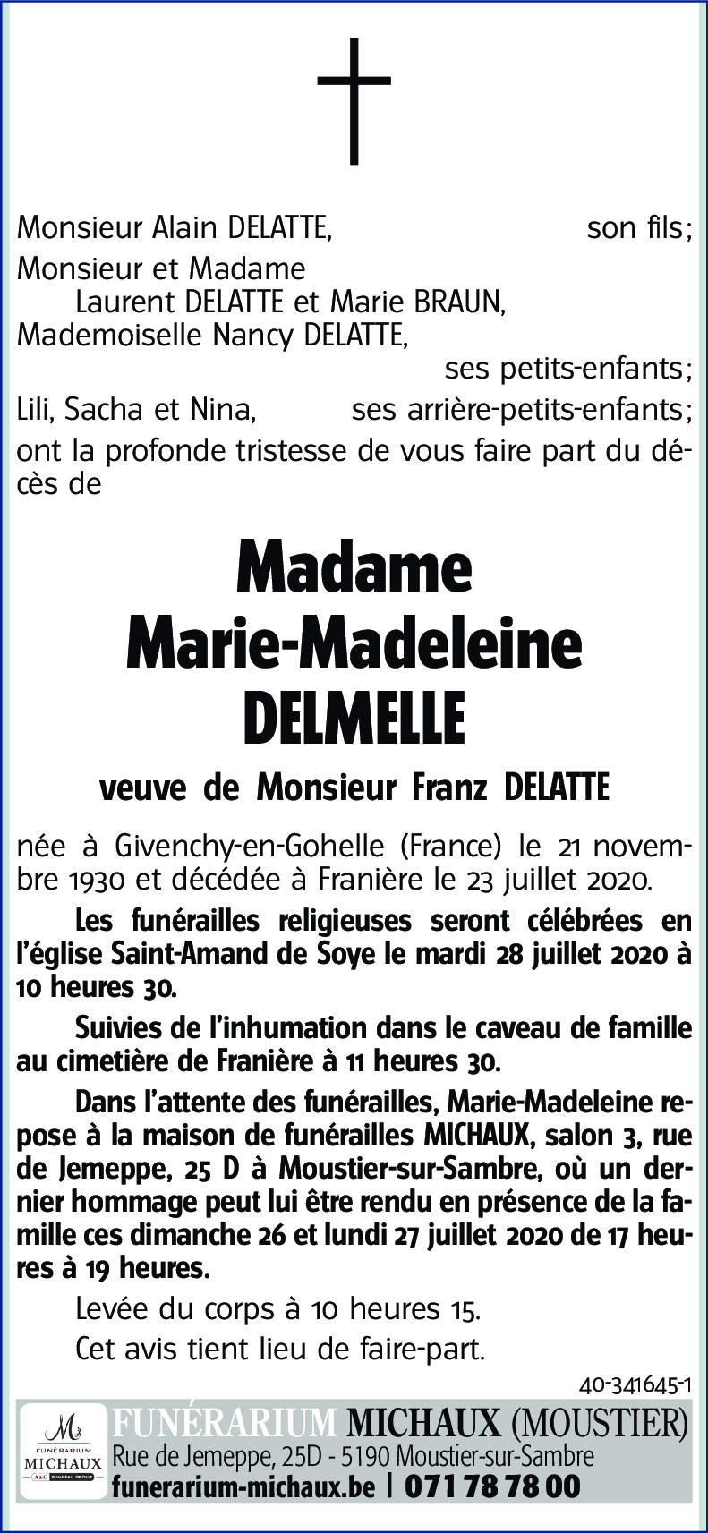 Marie-Madeleine DELMELLE