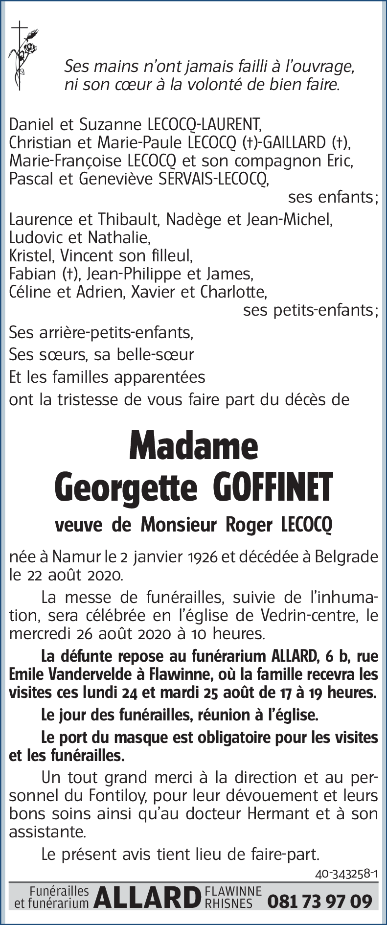 Georgette GOFFINET