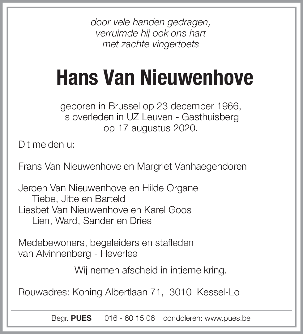 Hans Van Nieuwenhove