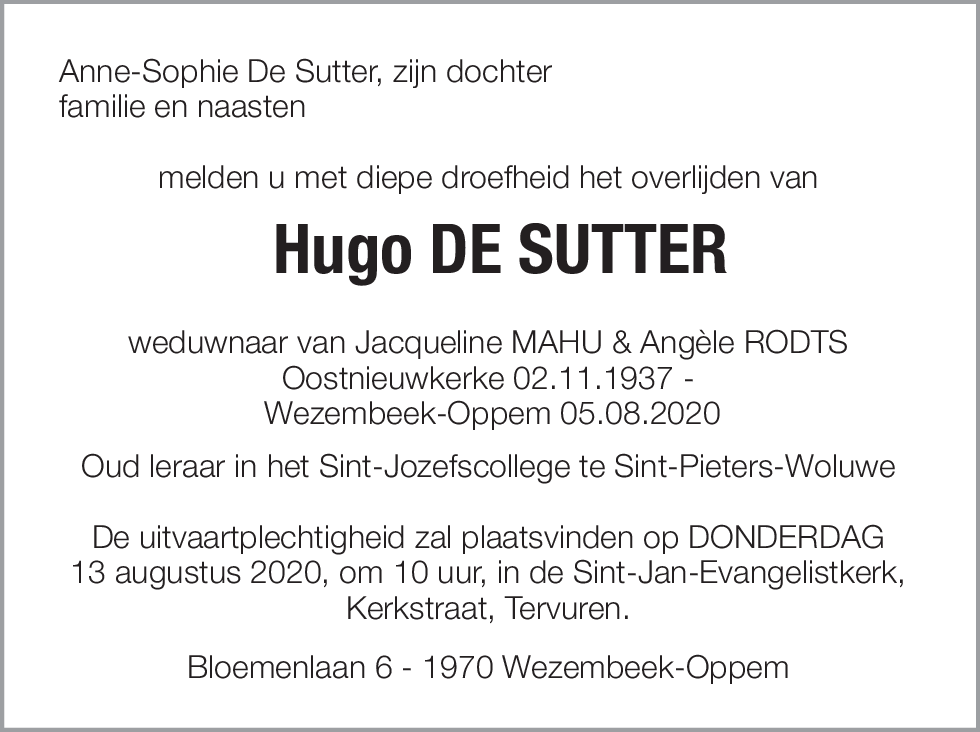 Hugo DE SUTTER