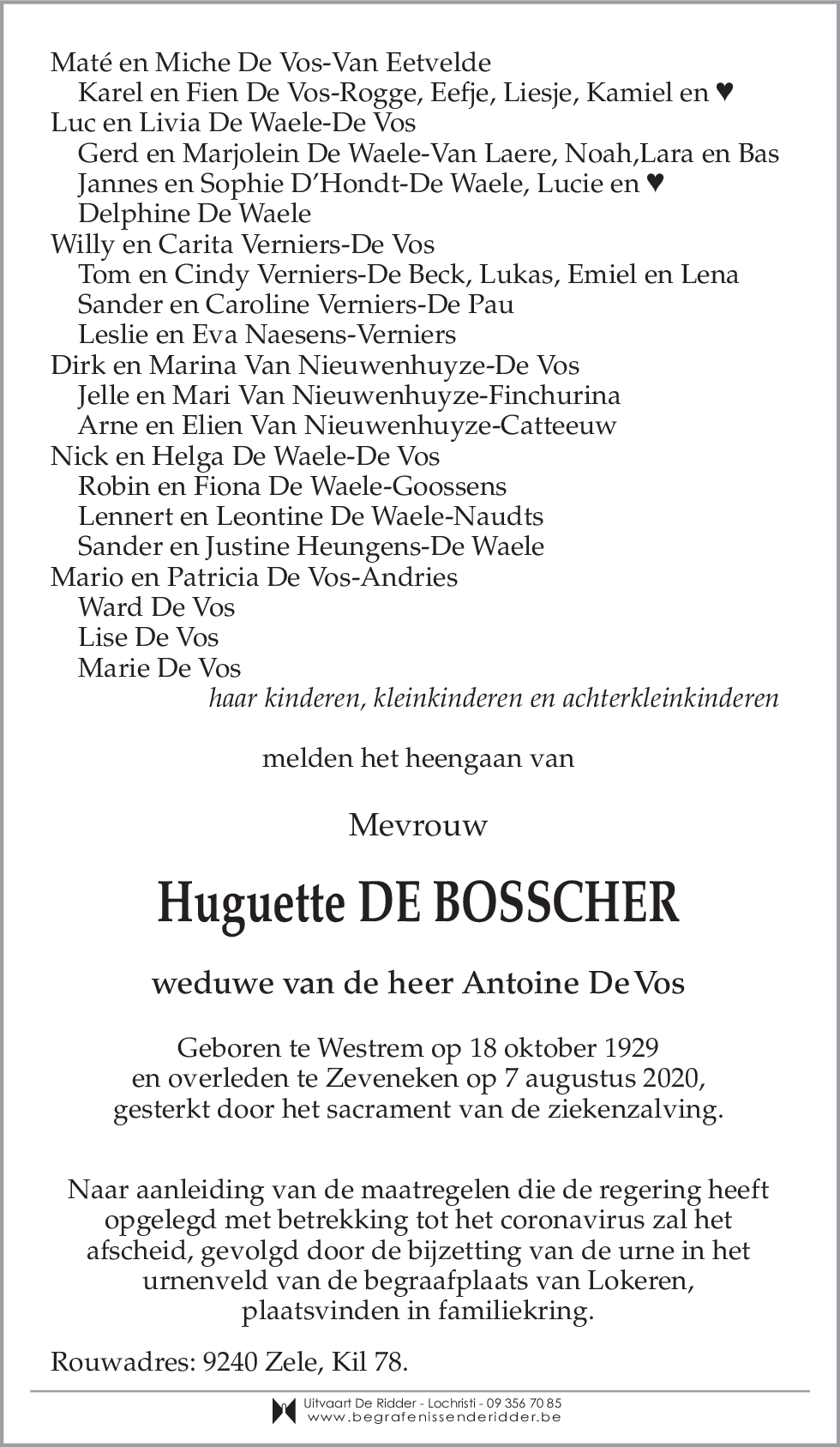 Huguette De Bosscher