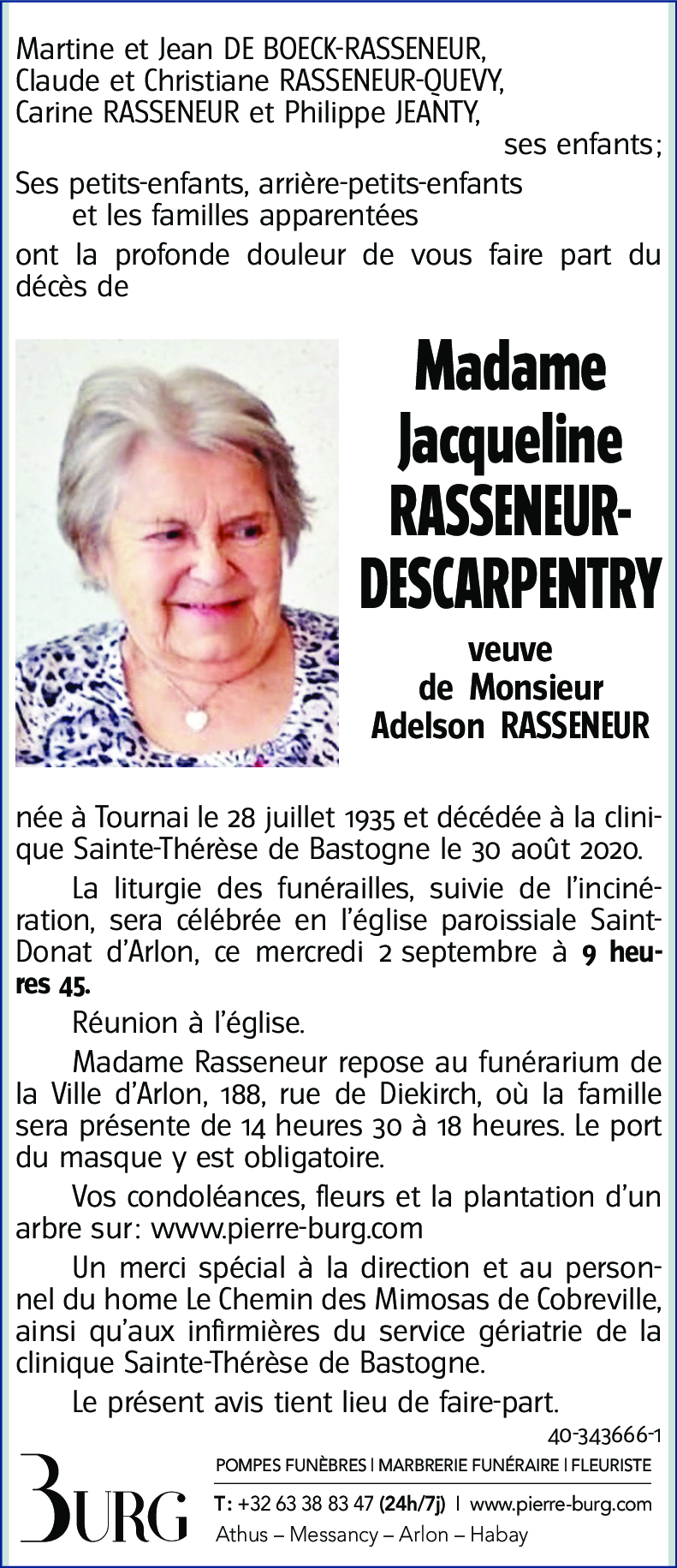Jacqueline RASSENEUR-DESCARPENTRY