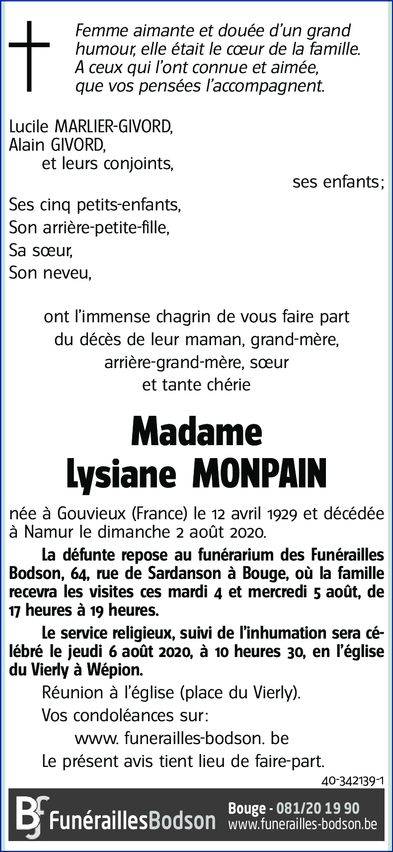 Lysiane MONPAIN