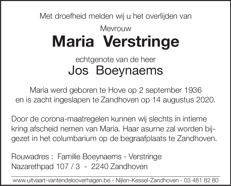 Maria Verstringe