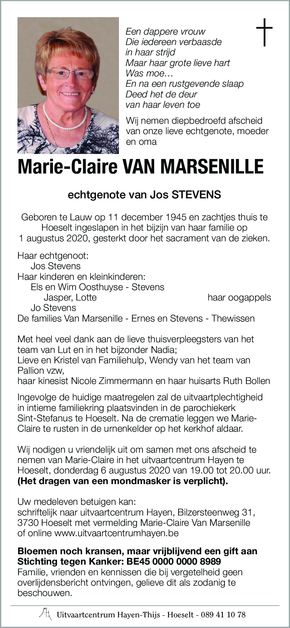 Marie-Claire Van Marsenille