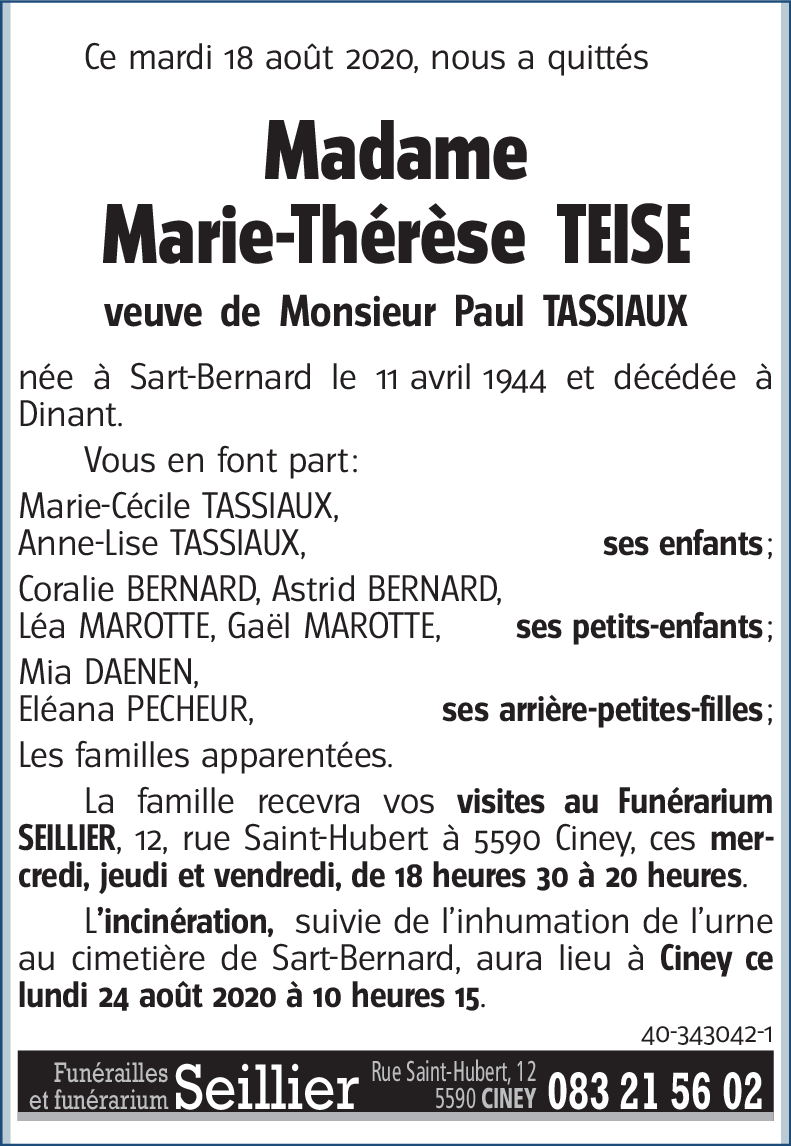Marie-Thérèse TEISE