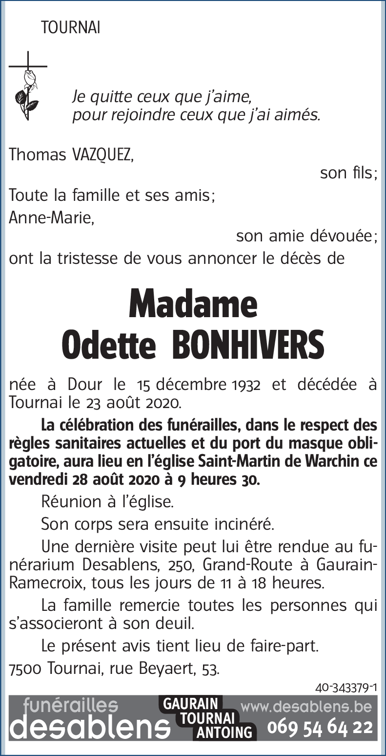 Odette BONHIVERS