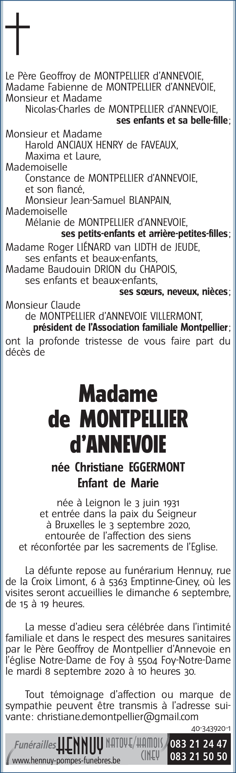 Christiane de MONTPELLIER d'ANNEVOIE