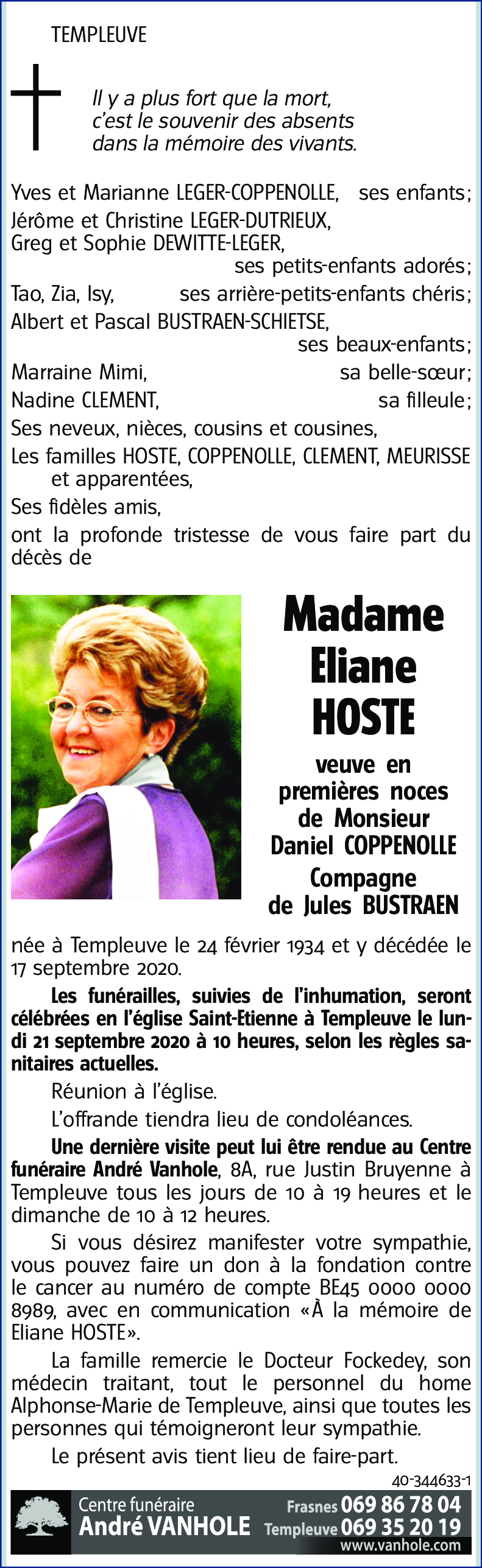 Eliane HOSTE