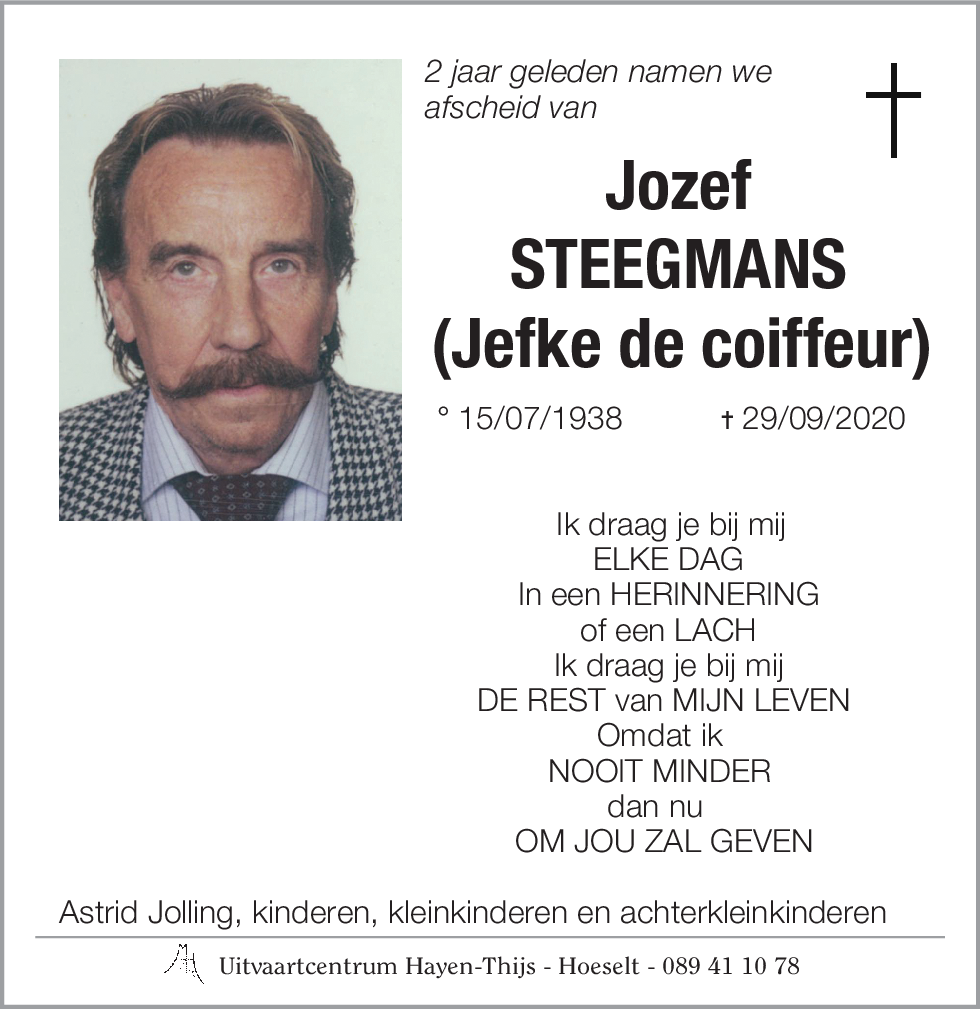 Jozef (Jefke de coiffeur) STEEGMANS