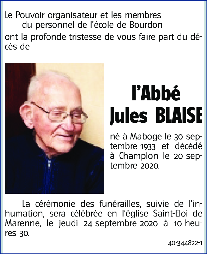 l'Abbé Jules BLAISE