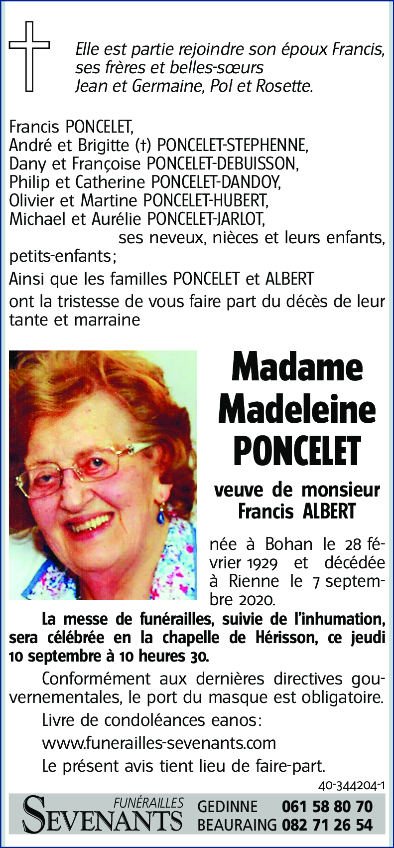 Madeleine PONCELET