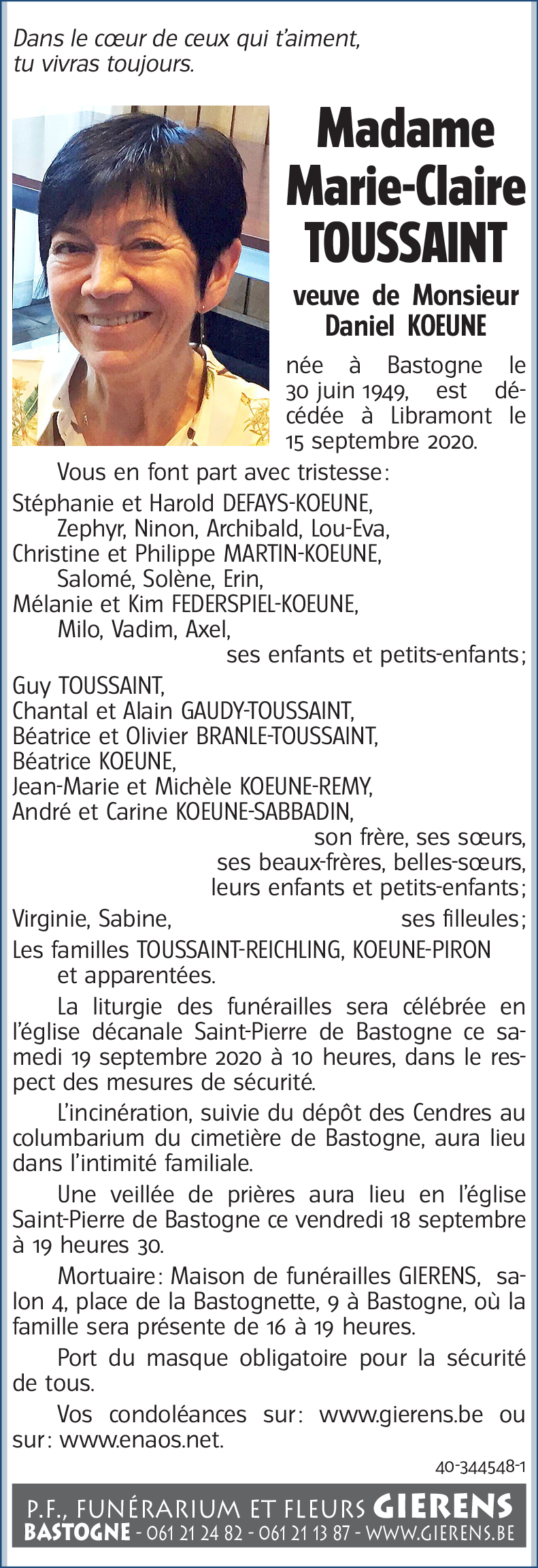 Marie-Claire TOUSSAINT