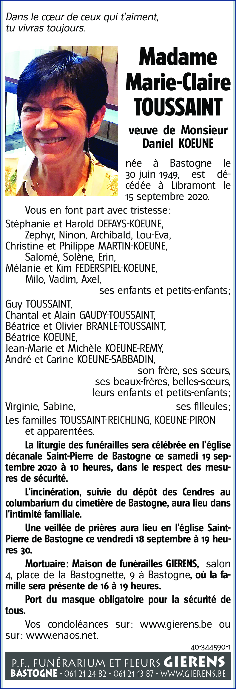 Marie-Claire TOUSSAINT