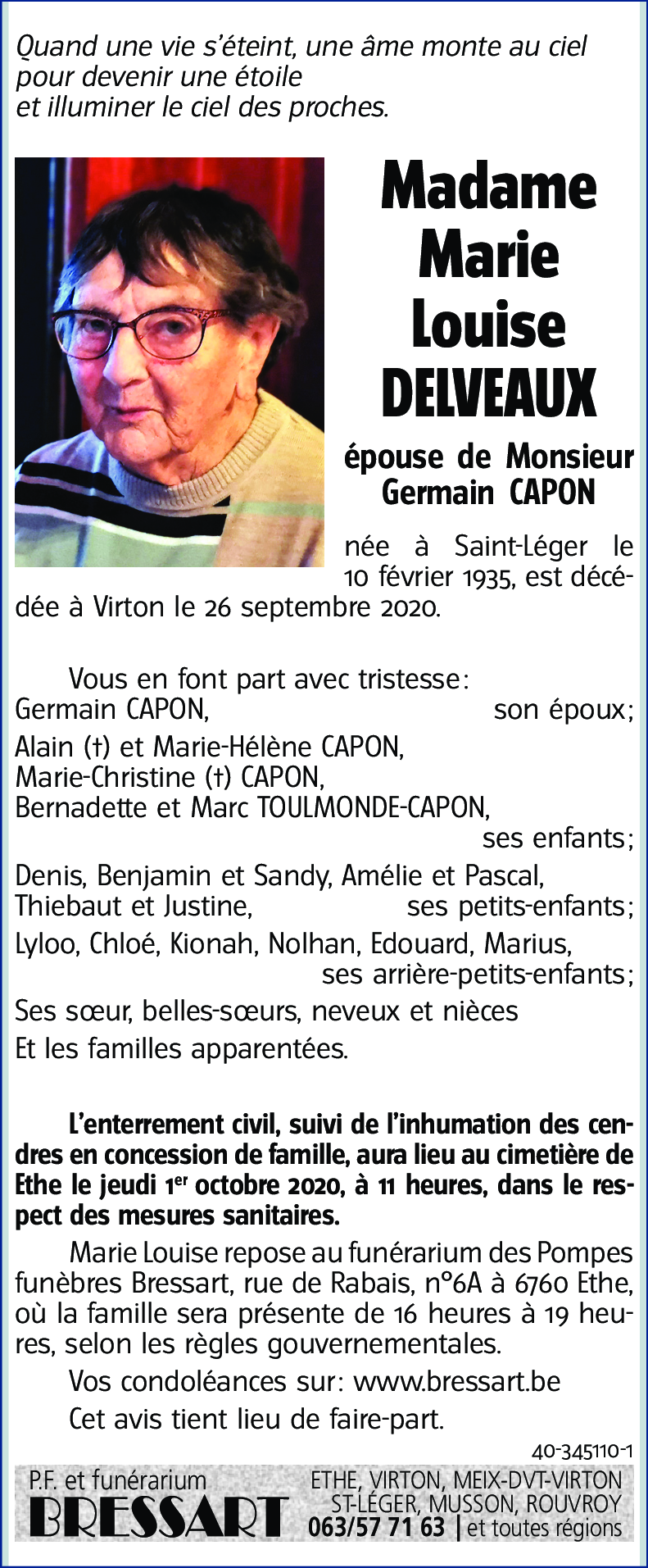 Marie Louise DELVEAUX