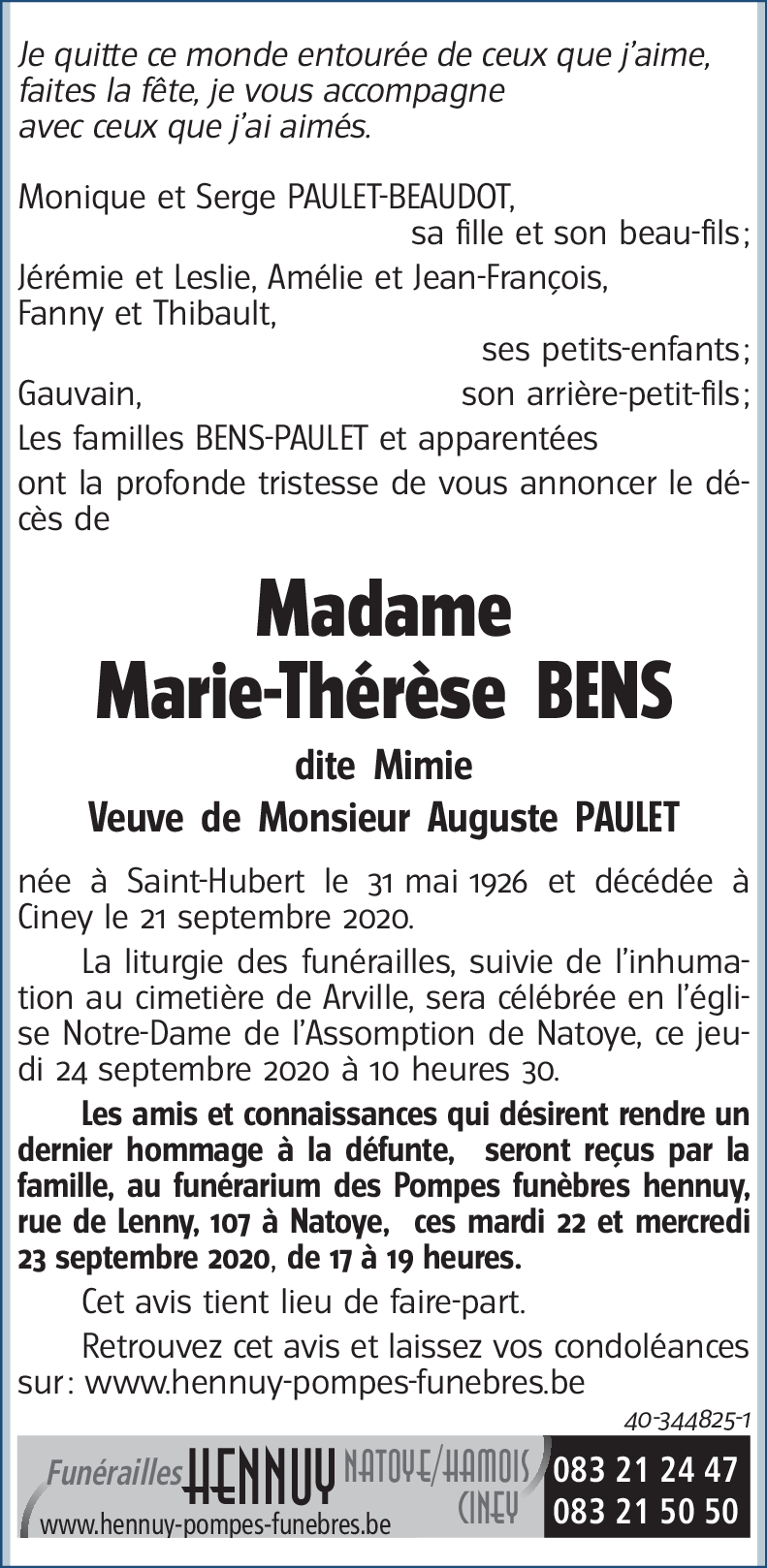 Marie-Thérèse BENS