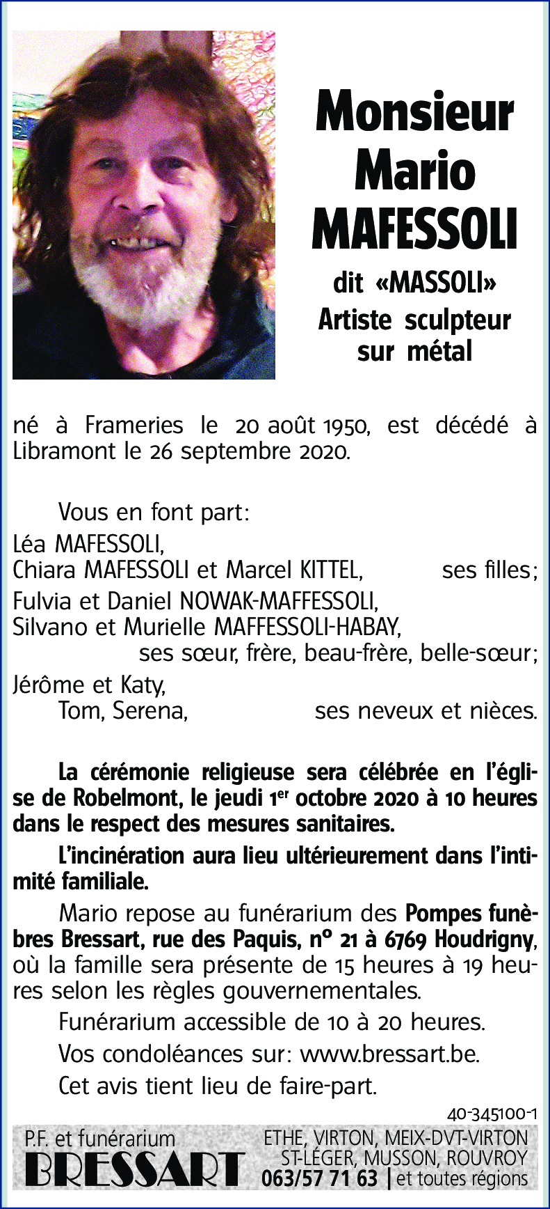 Mario MAFESSOLI dit « MASSOLI »