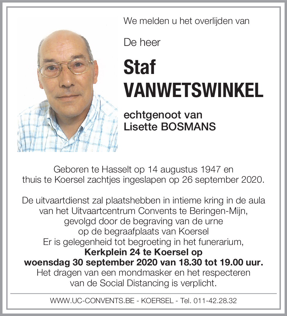 Staf Vanwetswinkel
