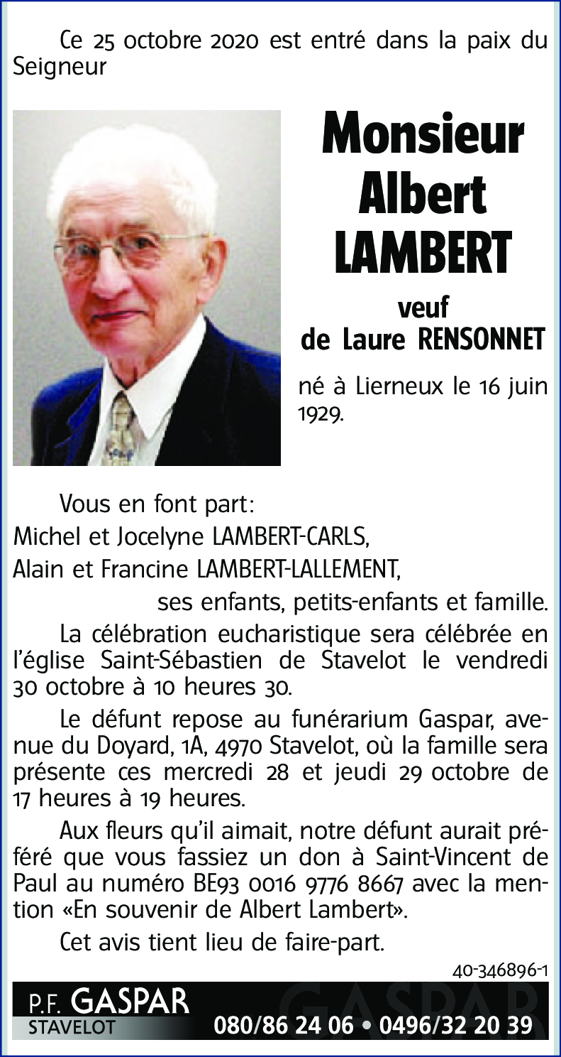 Albert LAMBERT