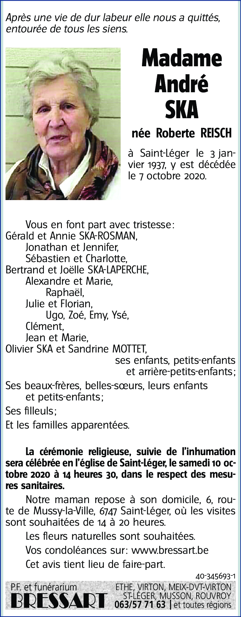 André  née Roberte SKA née  REISCH