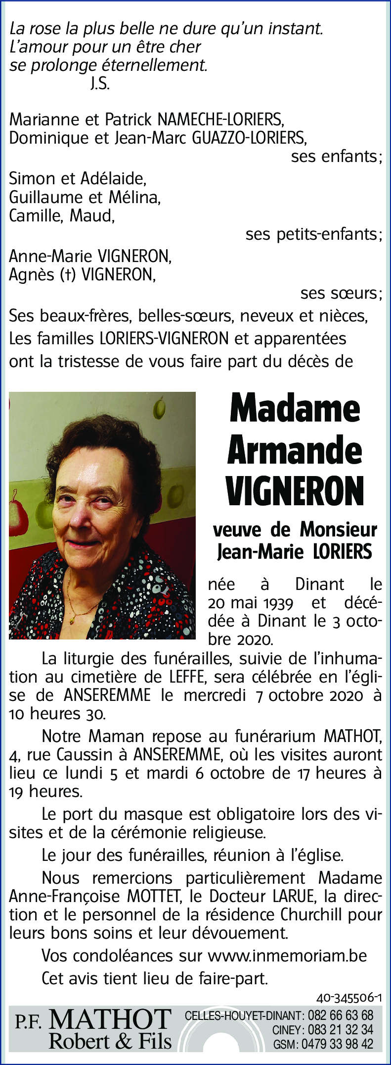 Armande VIGNERON
