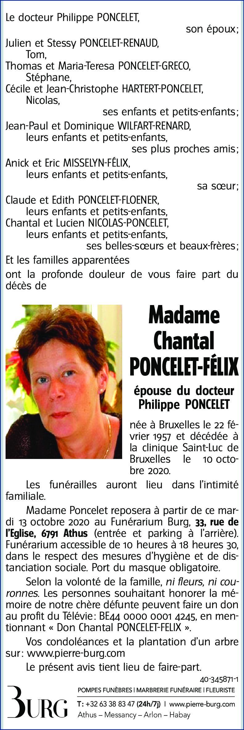 Chantal PONCELET-FELIX