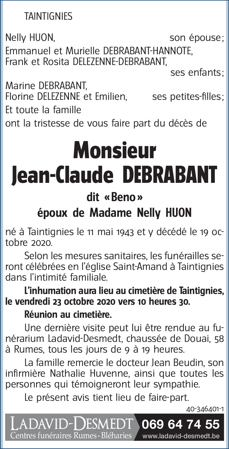 Jean-Claude DEBRABANT