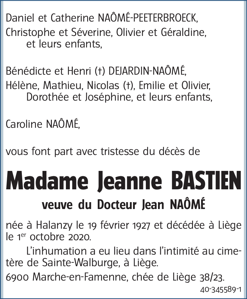 Jeanne BASTIEN